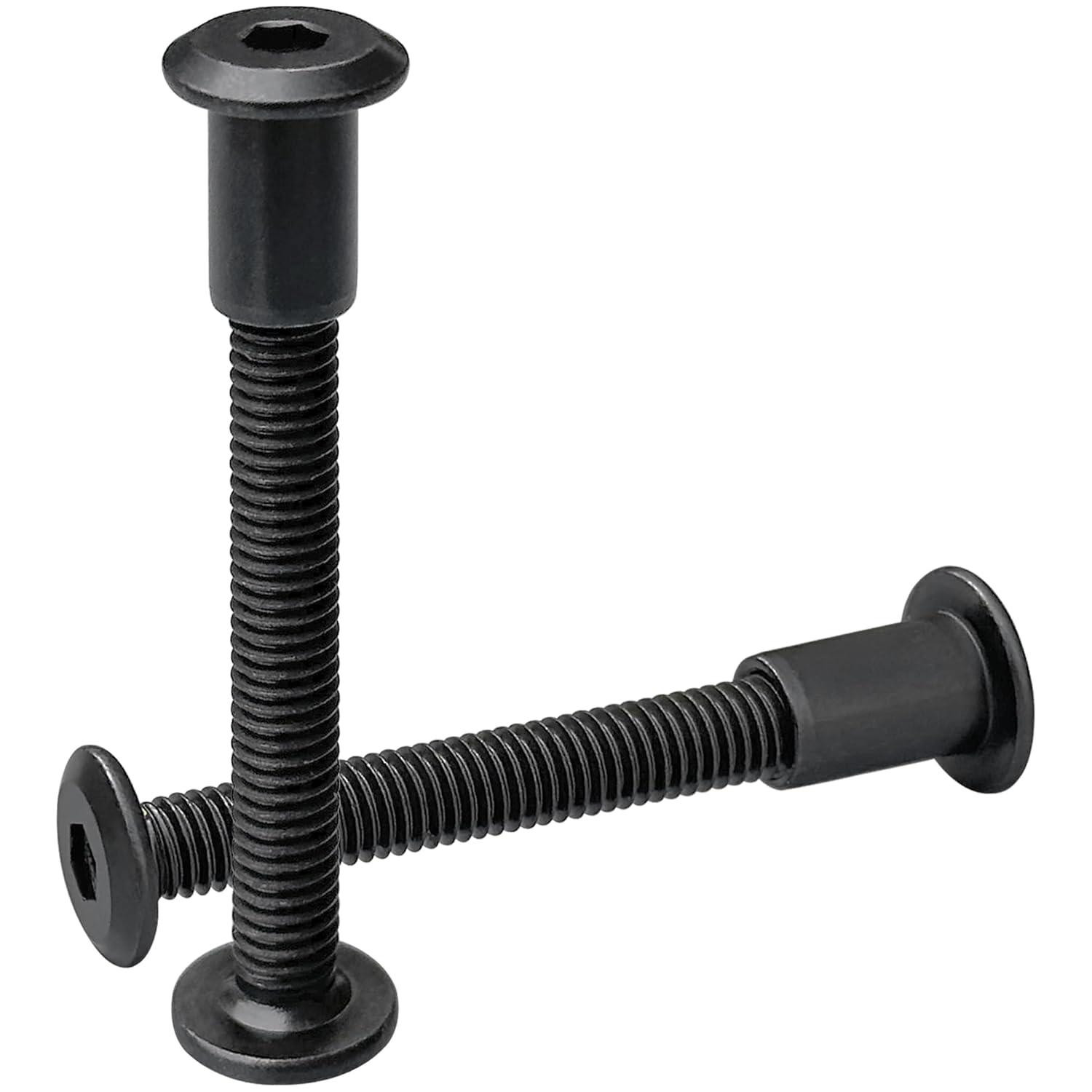 16 Sets Black Hex Socket Nut and Bolt,Furniture Connection Bolts Screws Nuts