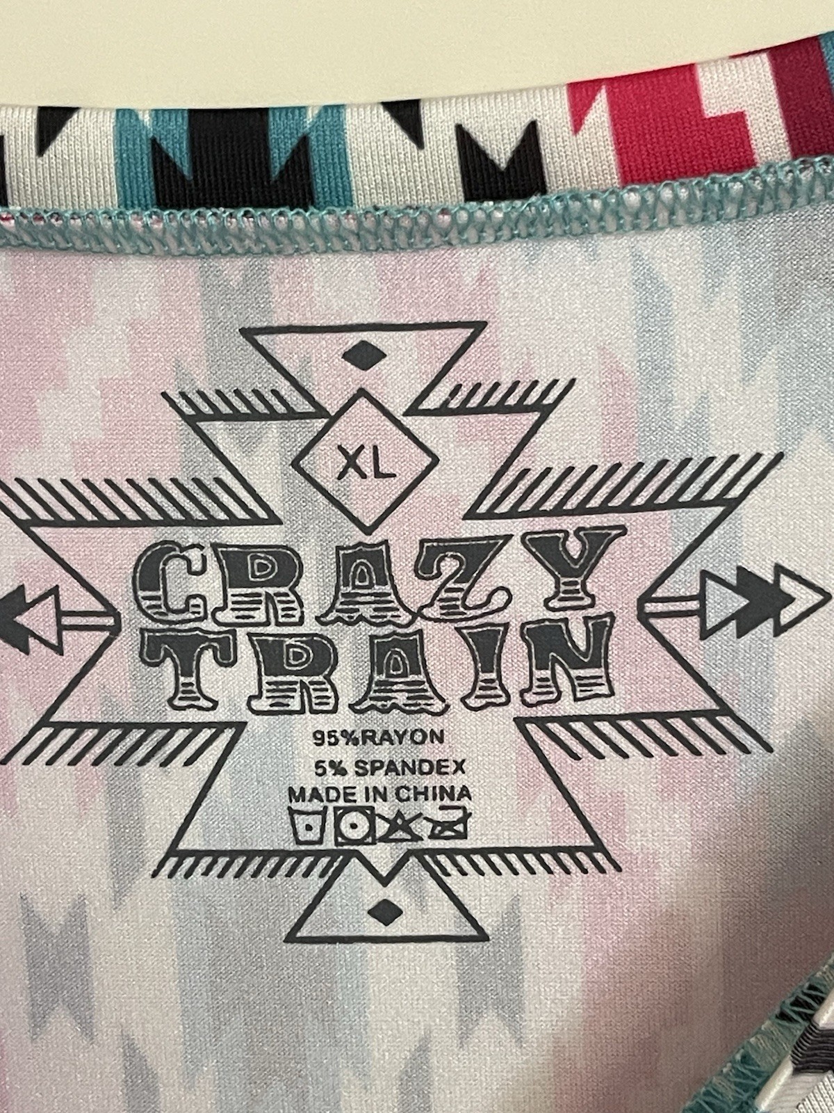 Crazy Train Multicolored Aztec Pattern Pullover B… - image 3