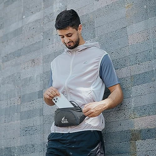 Men's Tactical Fanny Pack with Compass - Dark Grey Survival Waist Bag  