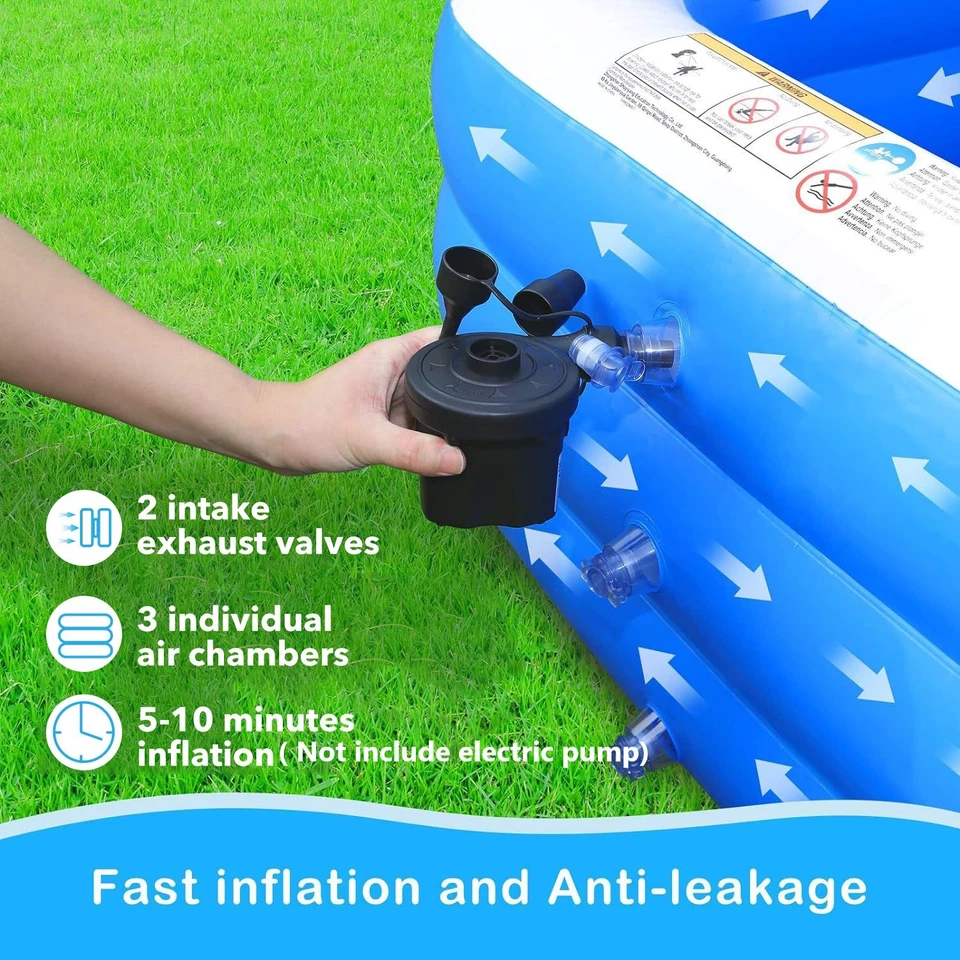 HBN Inflatable Swimming Pool, 83''×53''×20'' Large & Thickened swimming Pool - Image 4 of 4
