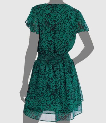 green emerald velvet dress Green Jaguar Lace Trim Puff Sleeve Midi Tea Dress Scamp & Dude