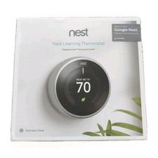 Google Nest 3rd Generation Learning WIFI Thermostat: T3007ES Stainless Steel New