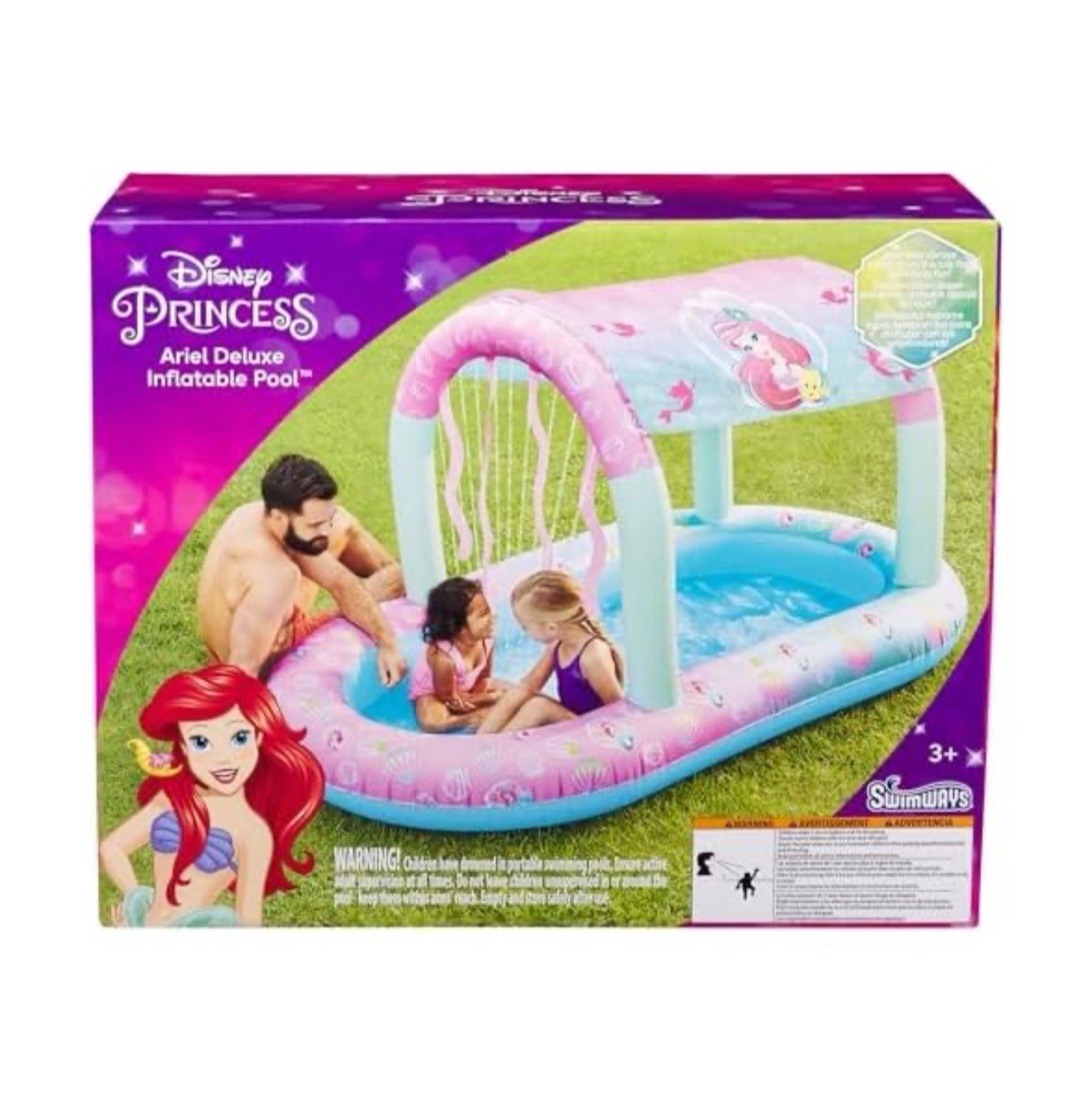 🔥NEW🔥 SwimWays Disney Princess Ariel Water Castle Deluxe Inflatable Pool