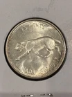 1967 Canada Silver Quarter 25 Cents Bobcat Centennial .800 Fine Coin VF