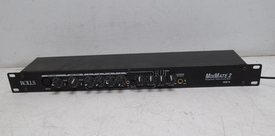 Rolls MixMate 2 RM74 Microphone / Stereo Source Mixer  w/Rack Mounts Ears-NO PSU