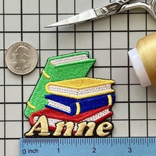 Books Reading Patch Personalized Custom Iron-on Badge/ Name Tag/ Gift/ Accessory