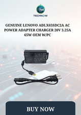 Genuine Lenovo ADLX65SDC2A AC Power Adapter Charger 20V 3.25A 65W OEM w/PC
