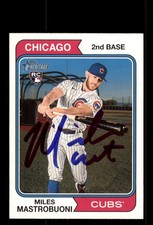 Signed Baseball Card Auto Miles Mastrobuoni 2023 Topps Heritage #550 Cubs