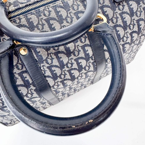 DIOR Trotter Boston Navy Oblique Tweed Shoulder Bag - Picture 7 of 20