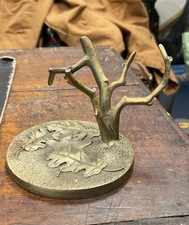 Hudson Pewter (Broken No Owl) Figurine 1979 USA Made Tree Desk Leaves 1738
