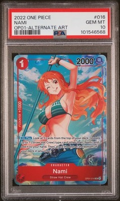 PSA 10 One Piece English OP01-016 NAMI Alt Art GEM MINT | eBay
