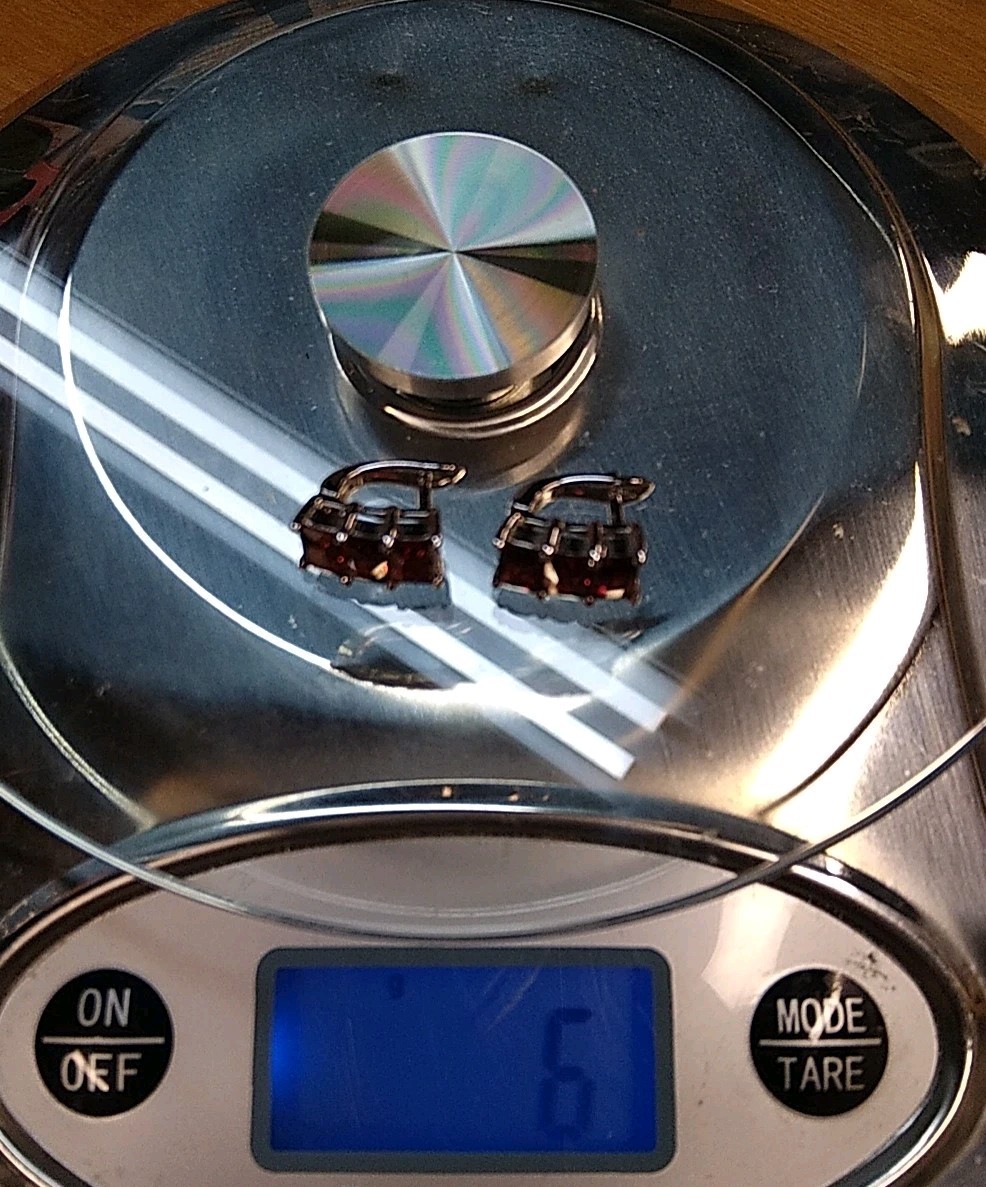 925 Sterling Silver Garnet  Hinged Loop Earrings … - image 10