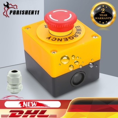 Not-Aus Schalter 10A IP65 Notausschalter Gehäuse Emergency Stop Stoppschalter