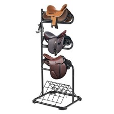 Freestanding Saddle Stand, 30 x 30 x 68.5 in, 3 Tiers Saddle Rack, Heavy Duty Sa
