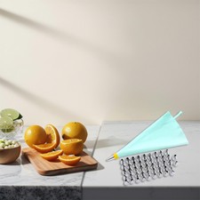 Sacchetti per pipa in silicone blu e 24 ugelli in acciaio inox per decorare torte