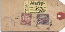 1936 Louisville, KY International Parcel Post Tag, 4th Bureau Issues (59903)