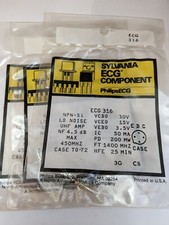 ECG316 Sylvania Philips NPN Si Transistor Lot of 3 - New Old Stock