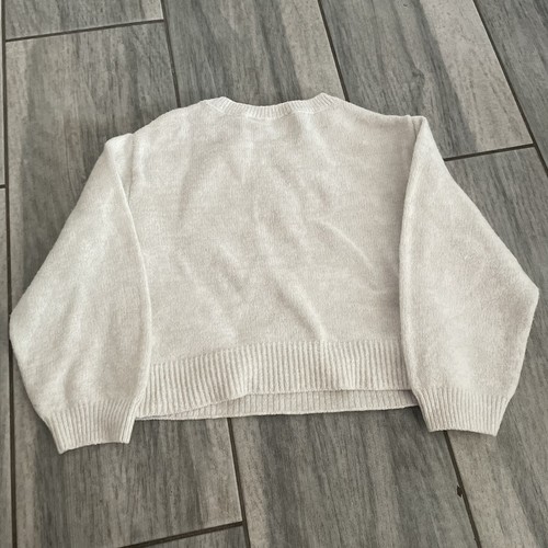 The Children’s Place Girls White Long Sleeve Sweater Gold Sequence Bow 5/6 - Picture 7 of 7