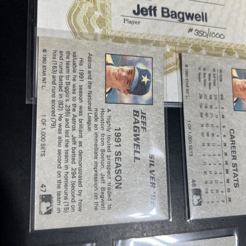 🔥1992 STAR CO. SILVER JEFF BAGWELL SET ONLY 200 SETS W/Promo/Cert💥EBAY POP 1 - Picture 16 of 24