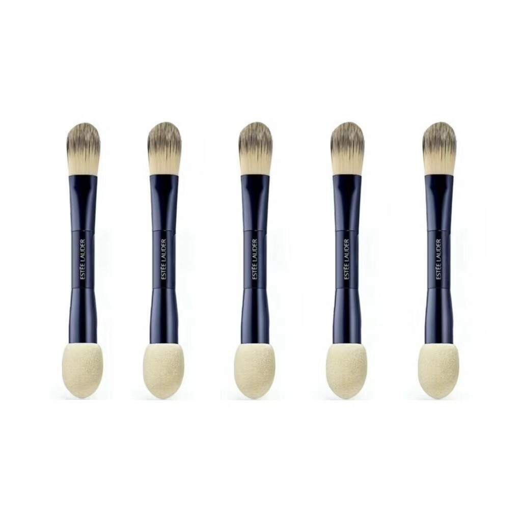 5 Pcs x Estee Lauder Double Ended Dual Foundation Brush + Sponge Sealed