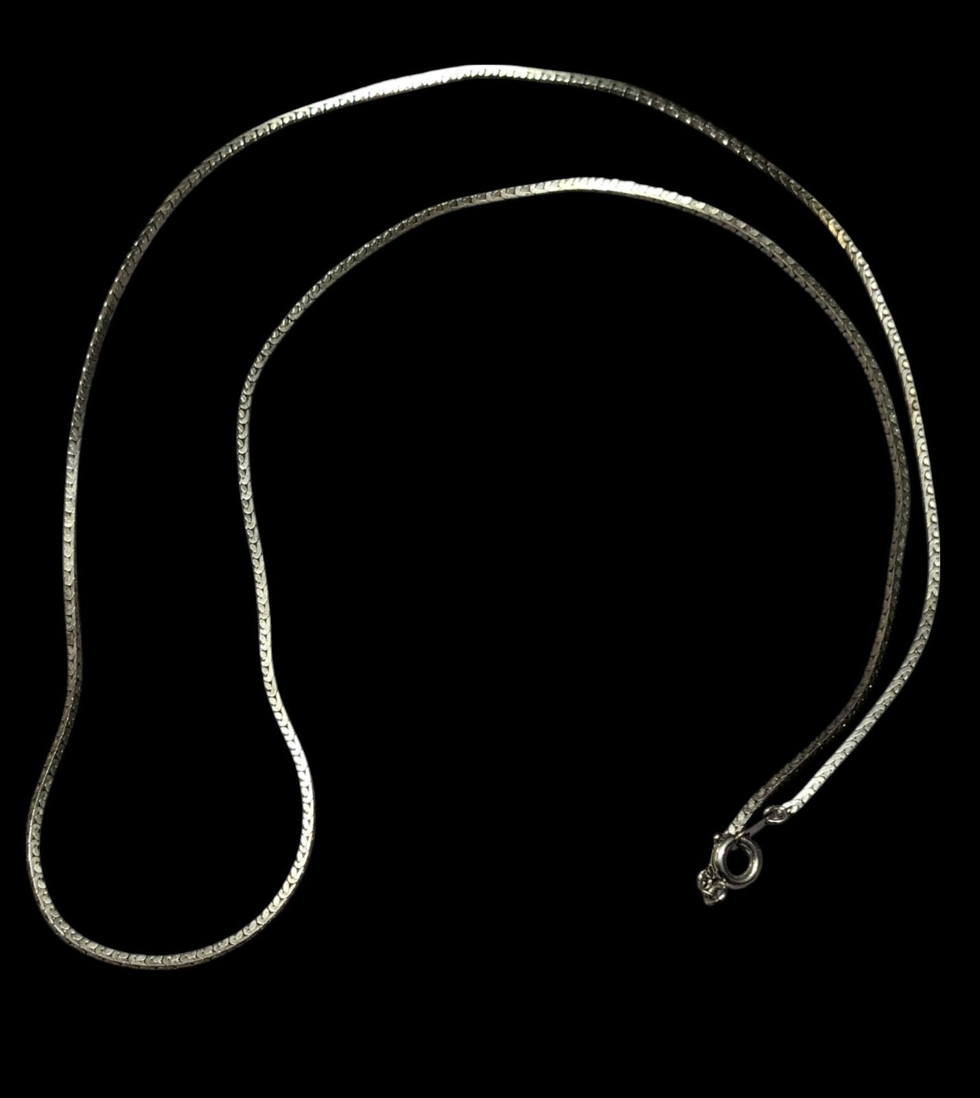 Classic Silver Tone Rectangular Chain Necklace - image 1