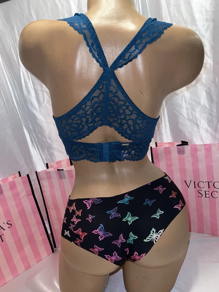 Victoria's Secret розовый бюстгальтер и нахальные трусики маленький бабочка - Изображение 4 из 4