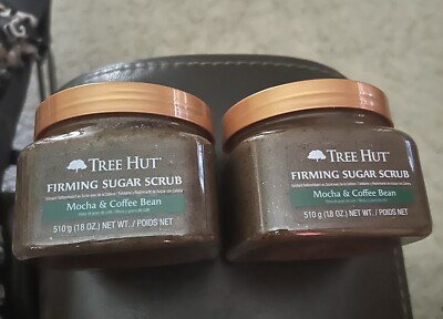 2 Tree Hut Firming Sugar Scrub Mocha & Coffee Bean 18 OZ Rare