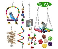 13-piece combination toy small and medium-sized parrot toy set cane ball