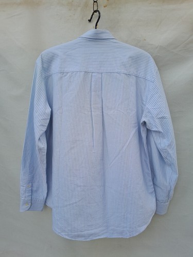 Burberry Chambray Gestreiftes Hemd Herren L Blau Logostickerei Made in Spain EU 4 - Bild 4 von 13