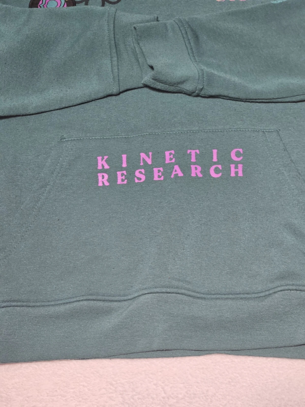 VETEMENTS Brooklyn maglione uomo Med Kinetic Research felpa con cappuccio sbiadita tasche canguro verde