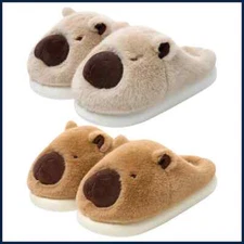 Plush Capybara Slippers Closed Toe Slippers Cute Slip-on House Shoes Comfortable