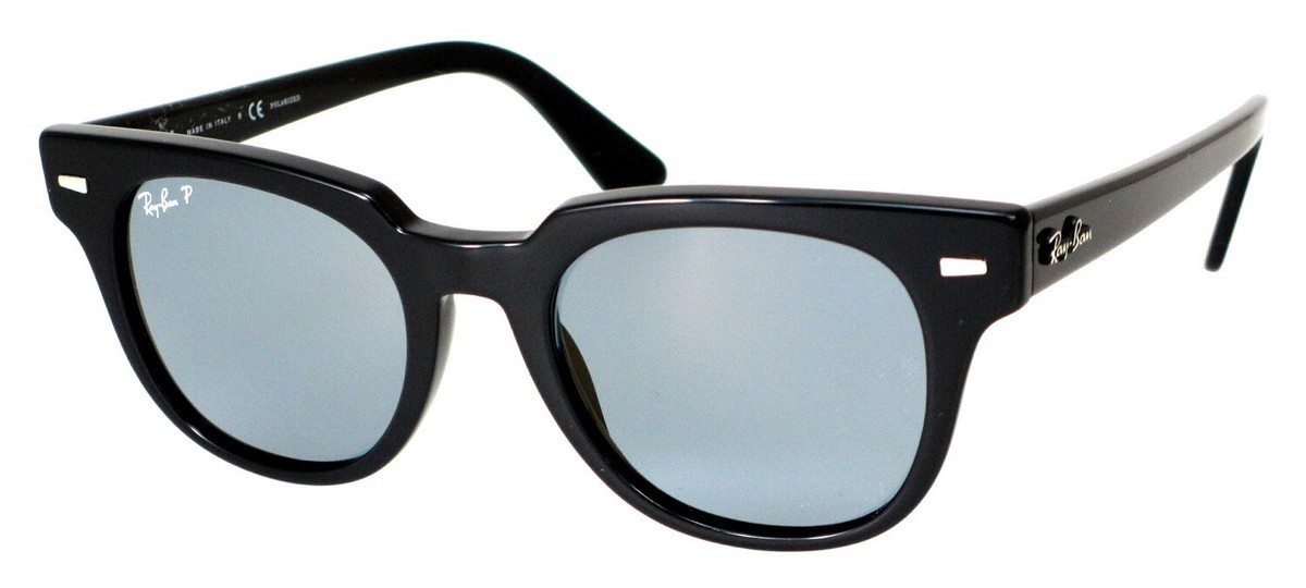 RAY-BAN METEOR BLACK POLAR BLUE GOLD MIRROR SUNGLASSES RAY-BAN METEOR BLACK POLAR BLUE GOLD MIRROR SUNGLASSES