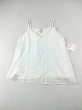Naif Camisole Top Womens Medium White Lace Pom Pom Design Polka Dots Loungewear