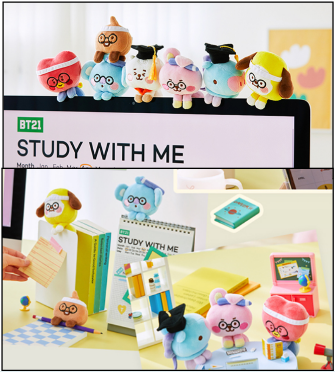 BTS BT21 Monitor Doll [Study with Me] Line Friends Official