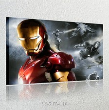 Iron man QUADRO MODERNO SU TELA 70x50 STAMPA AVENGERS FILM MARVEL CAMERA LETTO