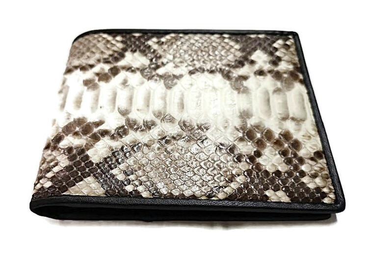 Real Genuine belly Python Snake Skin Leather Bifold Men Wallet Natural New