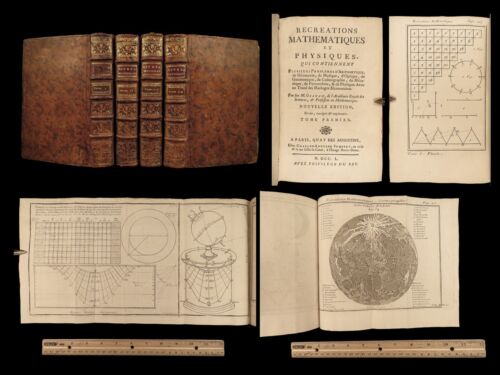 1750 Mathematics & Physics Ozanam Recreations Magic Navigation Optics Science 4v