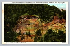 Postcard Missouri Devil's Elbow Devil's Sugar Bowl Bit Piney River Unposted L124