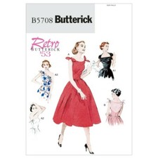 Butterick Schnittmuster 5708 Misses' Vintage Style Abendkleid Anlass