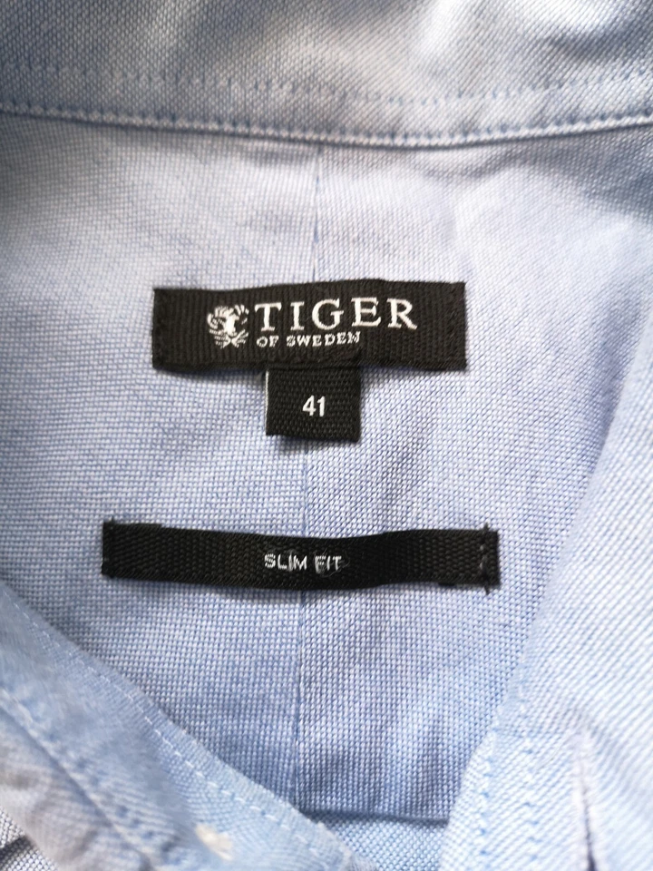 Tiger of Sweden Men's Slim Fit Steel Blue Shirt Size 41 Good Used Condition - Image 3 of 4