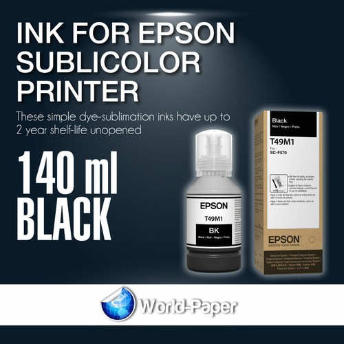 Encre de sublimation Epson couleur noire originale T49M1 SC F170/570 encre fraîche - Photo 1 sur 1