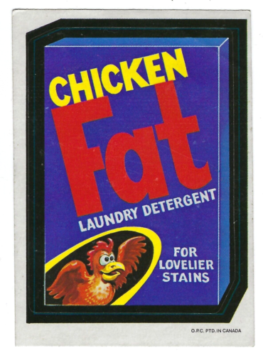 1973 OPC Wacky Packages 2nd Series 2 CHICKEN FAT LAUNDRY DETERGENT tan back vg - Picture 1 of 1