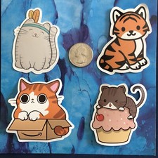 Cat Stickers Lot Of 4 - New