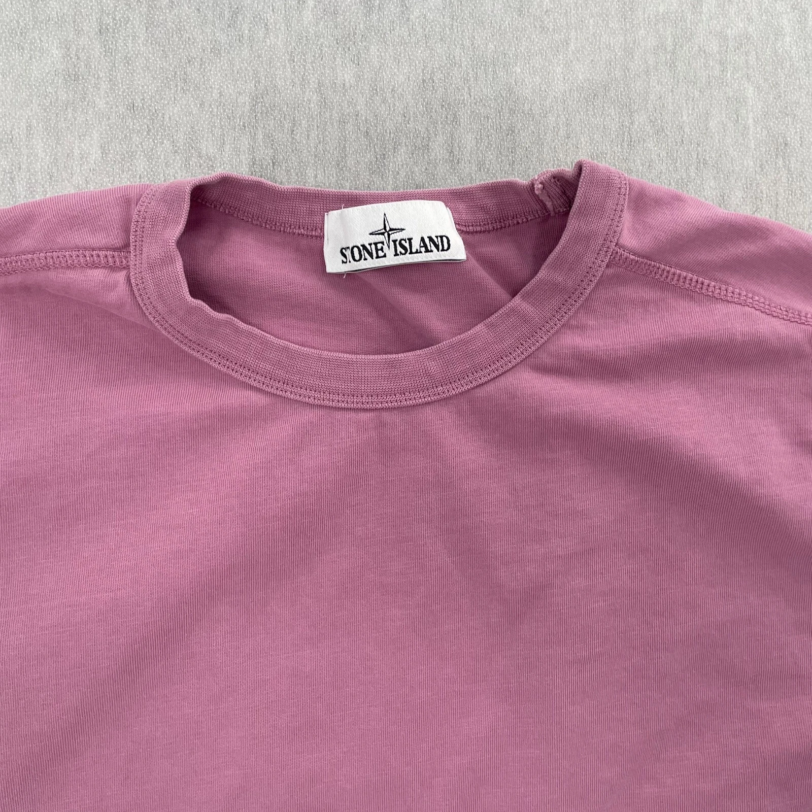 Felpa Stone Island adulto grande rosa polvere girocollo manica lunga logo uomo L