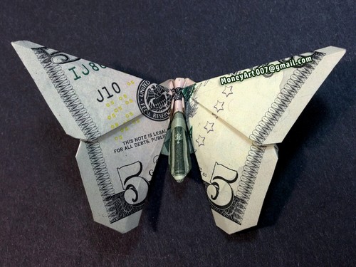 Dollar Origami Butterfly Made with REAL MONEY Handmade Cash Art Gift Insect Bug - Picture 12 of 21