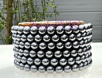 Wholesale 6 Pcs Terahertz Bracelet 6mm 7.5  Healing Energy Crystal