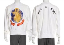 Auth.Kanye West Jesus Is king New York Crew Neck White Sweatshirt M New