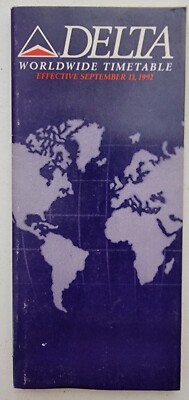 DELTA AIR LINES - SYSTEM TIMETABLE - 11 SEPTEMBER 1992