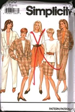 7950 Vintage Simplicity SEWING Pattern Misses 1990 Pants Shorts Skirt Top Jacket