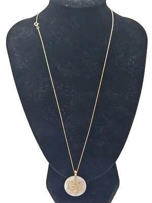 10K massives Gold MOP zweifarbig filigran Schneeflocke Anhänger Sterlingsilber Halskette